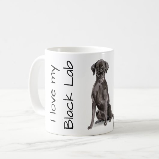 Love My Black Lab コーヒーマグカップ (正面左)