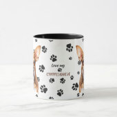 Love My Brown Chihuahua Dog Pawprint Mug マグカップ (中央)