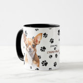 Love My Brown Chihuahua Dog Pawprint Mug マグカップ (正面左)