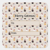 Love my cat スクエアシール (正面)