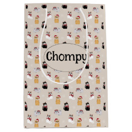 Love my cat Personalized ミディアムペーパーバッグ