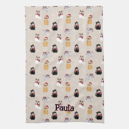 Love my cats キッチンタオル (縦)