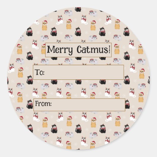 Love my cats ラウンドシール (正面)