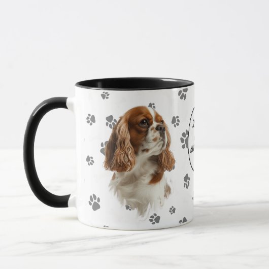 Love My Cavalier King Charles Spaniel Pawprint マグカップ (左)
