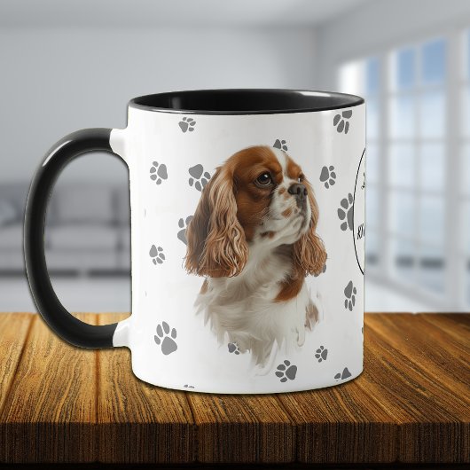 Love My Cavalier King Charles Spaniel Pawprint マグカップ