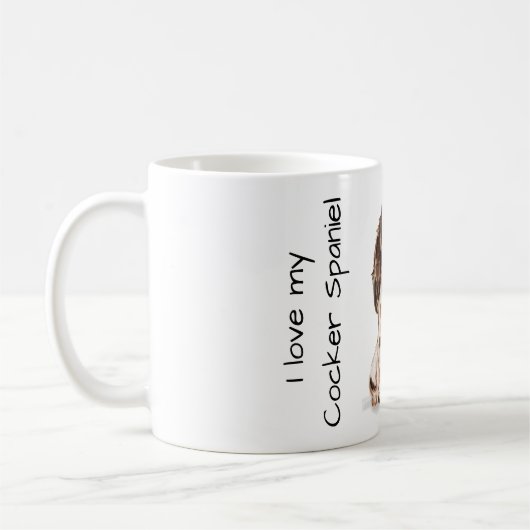 Love My Cocker Spaniel コーヒーマグカップ (左)
