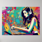 Love My Computer ポップ・アートの Art Poster ポスター (正面)