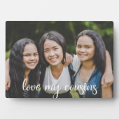 Love My Cousins白いスエレガントクリプト家族の写真 フォトプラーク (正面)