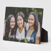 Love My Cousins白いスエレガントクリプト家族の写真 フォトプラーク (側面)