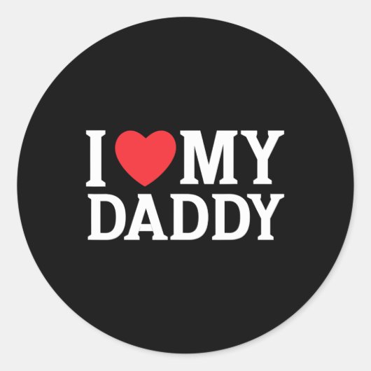 Love My Daddy IハートMy Daddy クール Faters Day Ki ラウンドシール (正面)