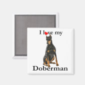 Love My Doberman Magnet マグネット (正面/裏面)