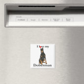 Love My Doberman Magnet マグネット (インサイチュ (食洗機))