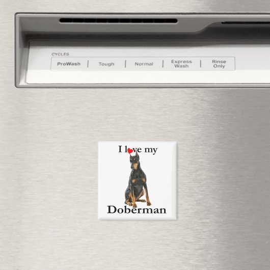 Love My Doberman Magnet マグネット (インサイチュ (食洗機))