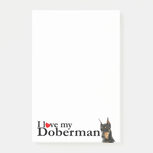 Love My Doberman Post-It Notes ポストイット (正面)