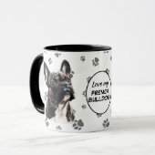 Love My French Bulldog Pawprint Pattern マグカップ (正面左)
