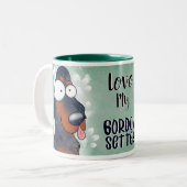 Love My Gordon Setter Cartoon 11oz ツートーンマグカップ (正面左)
