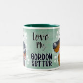 Love My Gordon Setter Cartoon 11oz ツートーンマグカップ (中央)