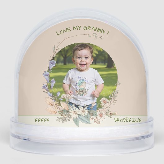 Love My Granny Watercolor Flower Wreath  Foto (正面)