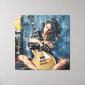 Love My Guitar キャンバスプリント (正面)