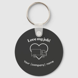 Love My Job Truck Driver Heart Personalizable キーホルダー
