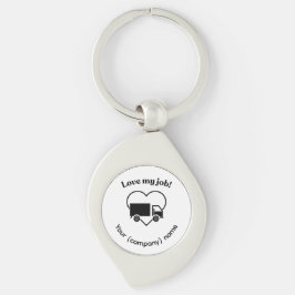 Love My Job Truck Driver Heart Personalizable キーホルダー