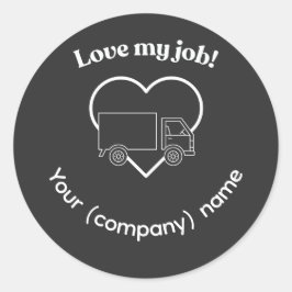 Love My Job Truck Driver Heart Personalizable ラウンドシール