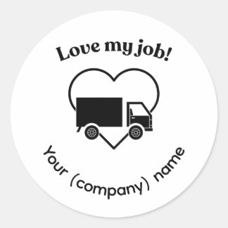 Love My Job Truck Driver Heart Personalizable ラウンドシール