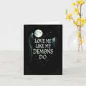 Love My Like Demons Gothic Moon カード (黄色い花)