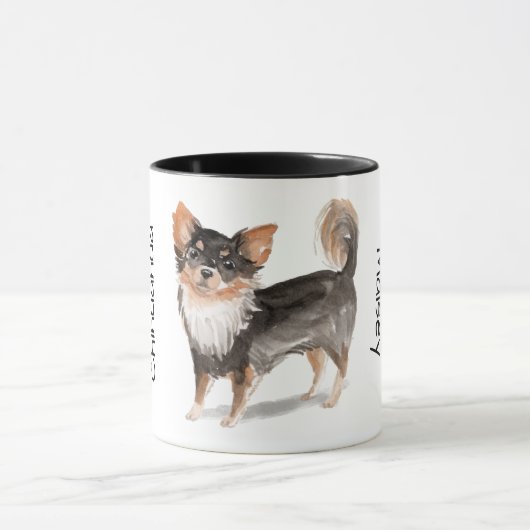 Love My Long Haired Chihuahua マグカップ (中央)