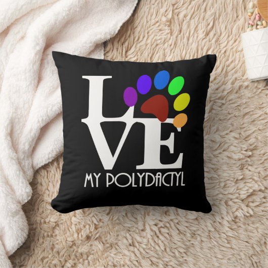 LOVE My Polydactyl (白い文字) クッション (ブランケット)