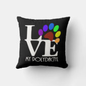 LOVE My Polydactyl (白い文字) クッション (裏面)