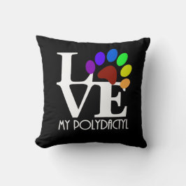 LOVE My Polydactyl (白い文字) クッション
