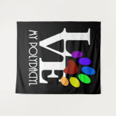 LOVE My Polydactyl (白い文字) タペストリー (正面(横))