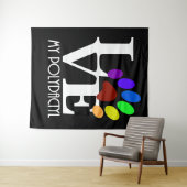 LOVE My Polydactyl (白い文字) タペストリー (インサイチュ(横))