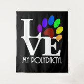 LOVE My Polydactyl (白い文字) タペストリー (正面)