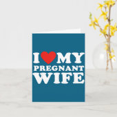 Love My Pregnant Wife, Funny Pregnancy Announcemme カード (黄色い花)