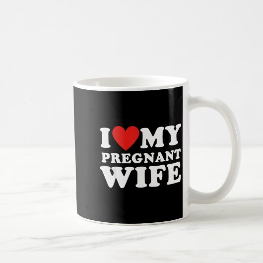 Love My Pregnant Wife, Funny Pregnancy Announcemme コーヒーマグカップ (右)