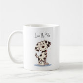 Love My Pup Mug – Cute Dog Illustration with Maroo コーヒーマグカップ (左)