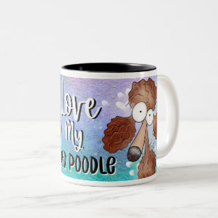 Love My Red Poodle Cartoon 11oz ツートーンマグカップ