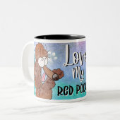 Love My Red Poodle Cartoon 11oz ツートーンマグカップ (正面左)