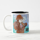 Love My Red Poodle Cartoon 11oz ツートーンマグカップ (左)