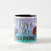 Love My Red Poodle Cartoon 11oz ツートーンマグカップ (中央)