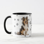 Love My Shetland Sheepdog Dog Pawprint マグカップ (左)