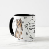 Love My Shetland Sheepdog Dog Pawprint マグカップ (正面左)