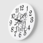 Love My Tribe ラージ壁時計 (傾斜)