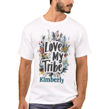 Love My Tribe Bohemianティール（緑がかった色）名TシャツカスタムT