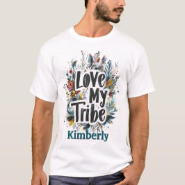 Love My Tribe Bohemianティール（緑がかった色）名TシャツカスタムT Tシャツ