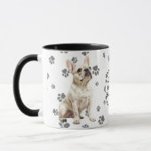 Love My White French Bulldog Pawprint Pattern マグカップ (左)