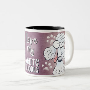 Love My White Poodle Cartoon 11oz ツートーンマグカップ