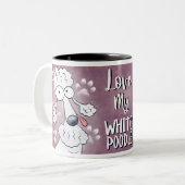 Love My White Poodle Cartoon 11oz ツートーンマグカップ (正面左)